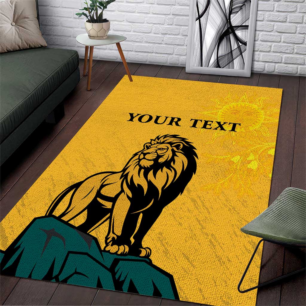 Personalized Sri Lanka Independence Day 1948 Area Rug Lion With Traditional Sun Face