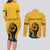 Personalized Sri Lanka Independence Day 1948 Couples Matching Long Sleeve Bodycon Dress and Long Sleeve Button Shirt Lion With Traditional Sun Face