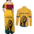 Personalized Sri Lanka Independence Day 1948 Couples Matching Off Shoulder Maxi Dress and Long Sleeve Button Shirt Lion With Traditional Sun Face