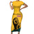 Personalized Sri Lanka Independence Day 1948 Family Matching Short Sleeve Bodycon Dress and Hawaiian Shirt Lion With Traditional Sun Face - Wonder Print Shop