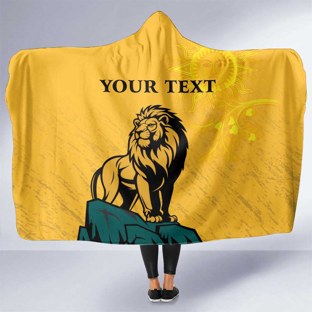 Personalized Sri Lanka Independence Day 1948 Hooded Blanket Lion With Traditional Sun Face