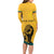 Personalized Sri Lanka Independence Day 1948 Long Sleeve Bodycon Dress Lion With Traditional Sun Face - Wonder Print Shop