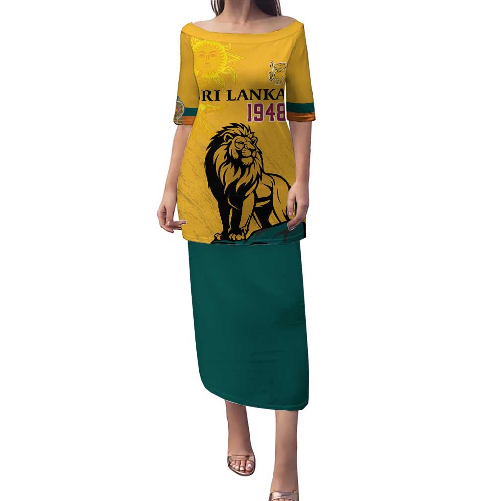 Personalized Sri Lanka Independence Day 1948 Puletasi Lion With Traditional Sun Face - Wonder Print Shop