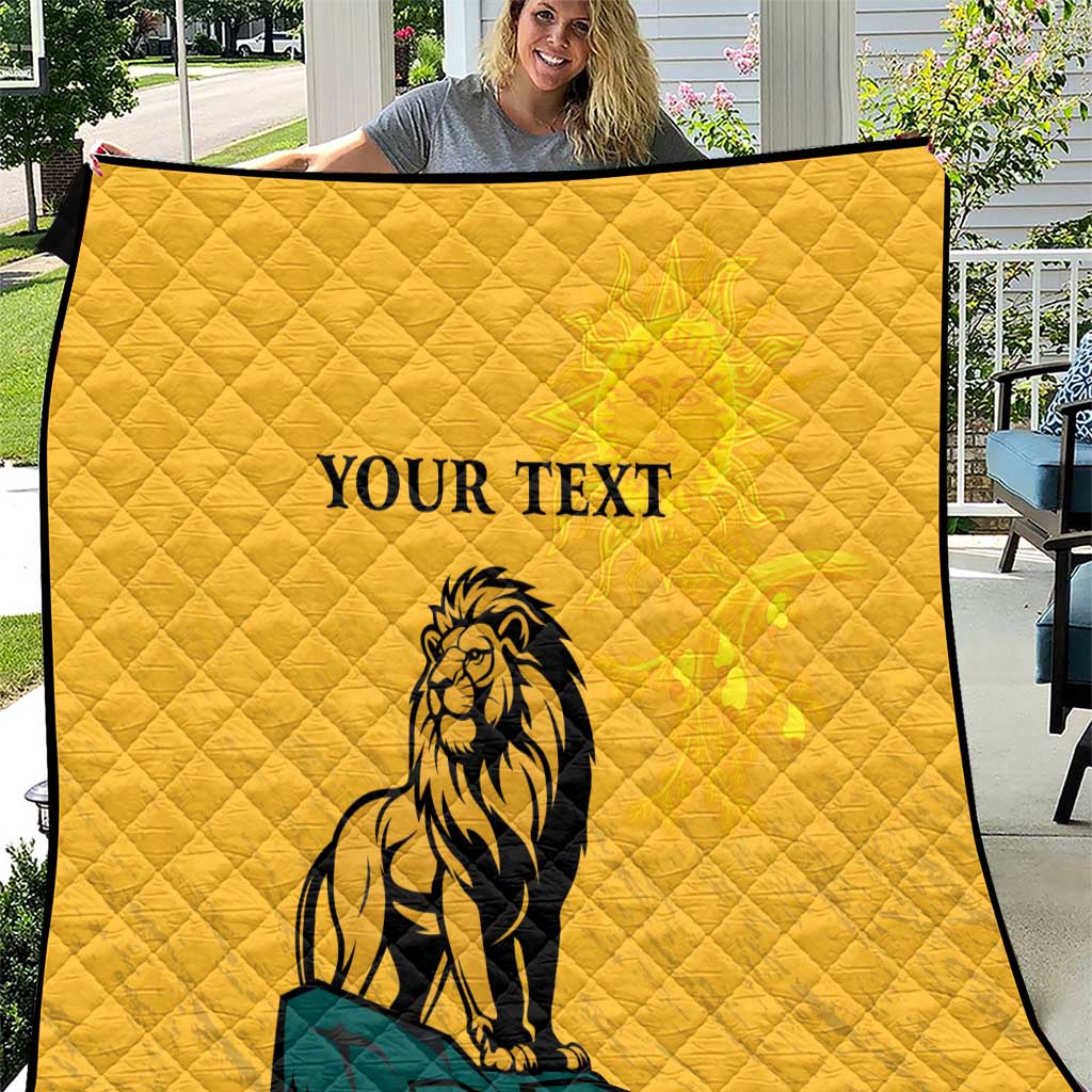 Personalized Sri Lanka Independence Day 1948 Quilt Lion With Traditional Sun Face - Wonder Print Shop