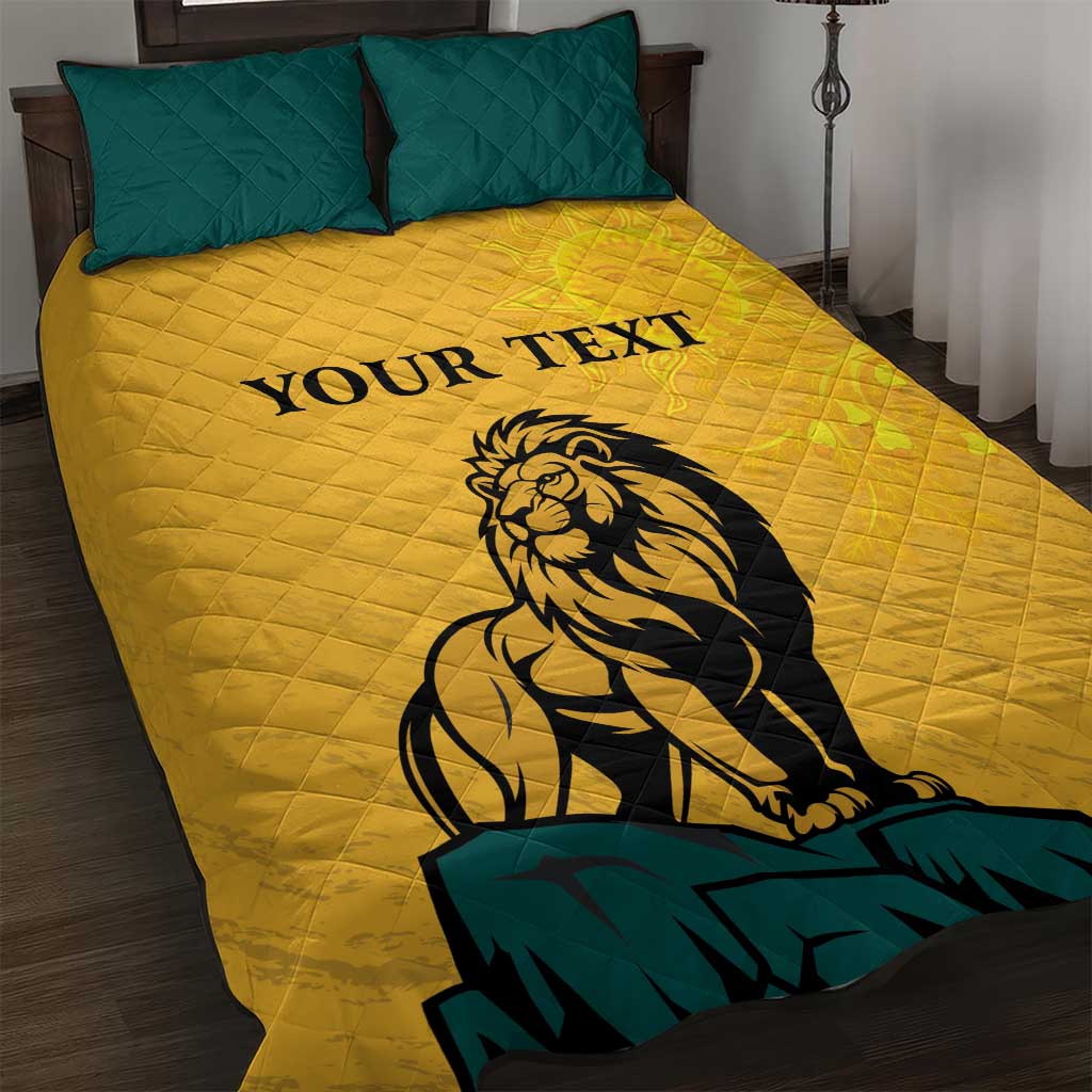 Personalized Sri Lanka Independence Day 1948 Quilt Bed Set Lion With Traditional Sun Face - Wonder Print Shop