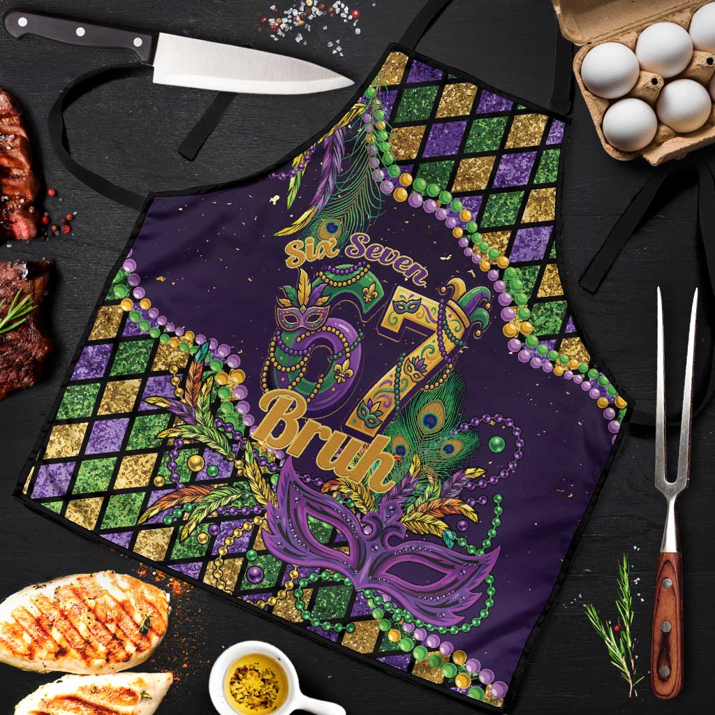 Six Seven Mardi Gras Apron 67 Carnival Mask Beads - Wonder Print Shop