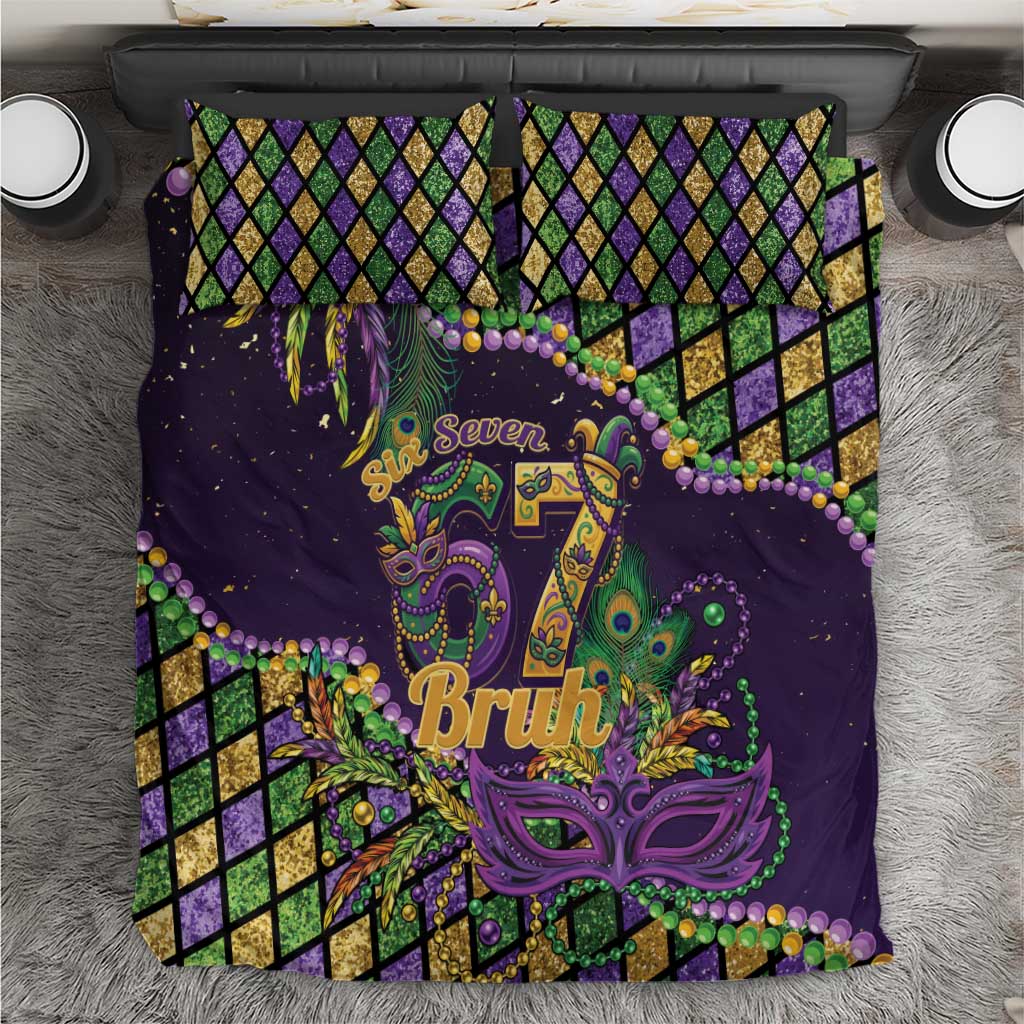 Six Seven Mardi Gras Bedding Set 67 Carnival Mask Beads - Wonder Print Shop