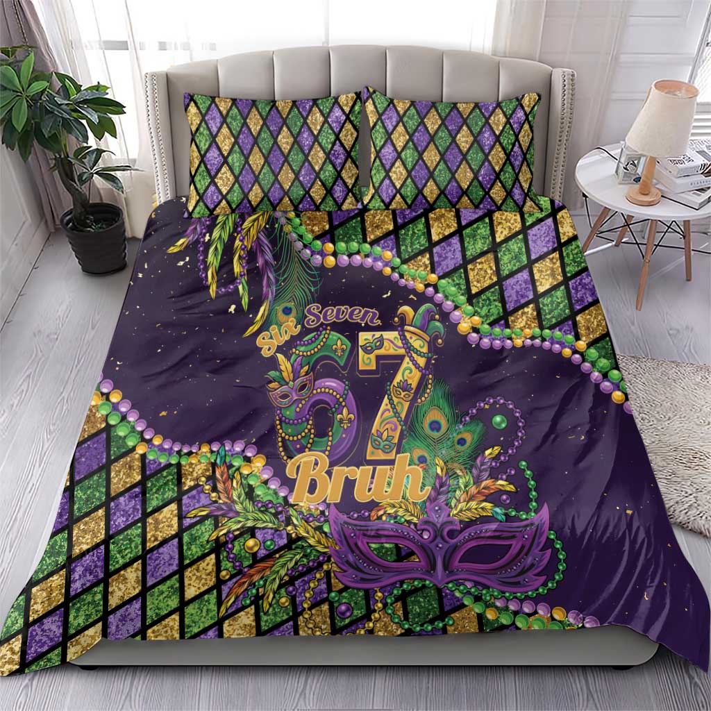 Six Seven Mardi Gras Bedding Set 67 Carnival Mask Beads - Wonder Print Shop