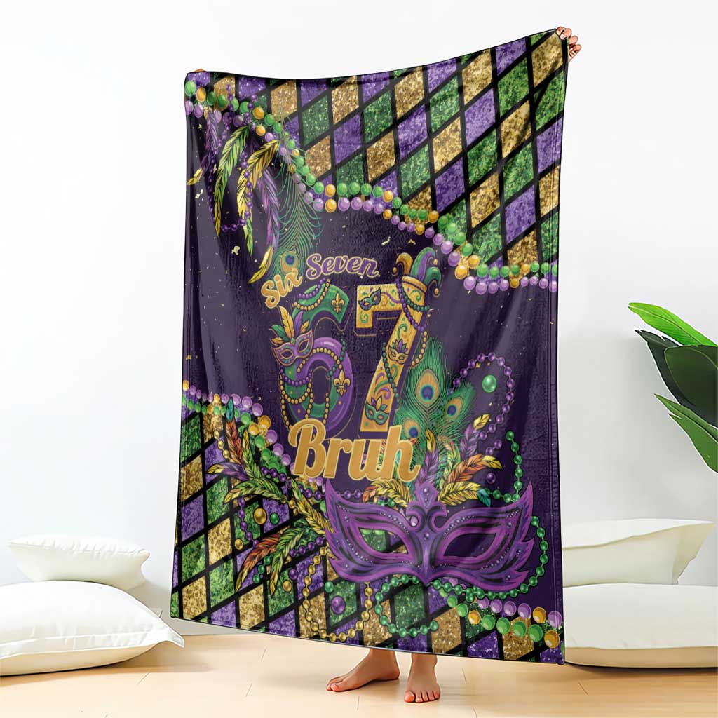 Six Seven Mardi Gras Blanket 67 Carnival Mask Beads - Wonder Print Shop