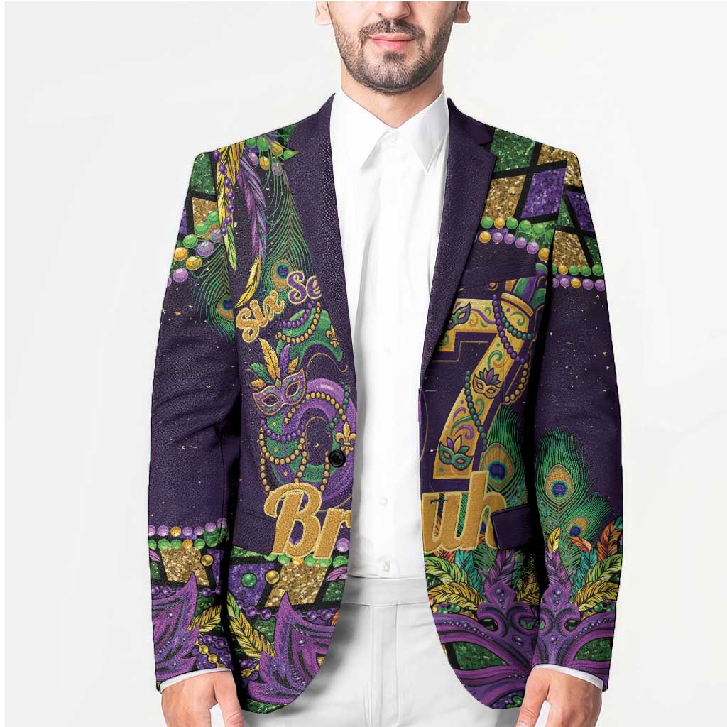Six Seven Mardi Gras Blazer 67 Carnival Mask Beads - Wonder Print Shop