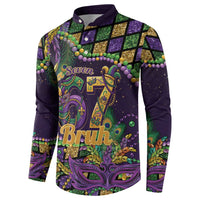 Six Seven Mardi Gras Button Sweatshirt 67 Carnival Mask Beads - Wonder Print Shop