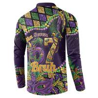 Six Seven Mardi Gras Button Sweatshirt 67 Carnival Mask Beads - Wonder Print Shop