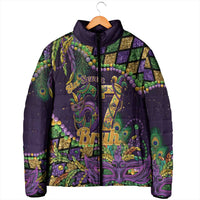 Six Seven Mardi Gras Padded Jacket 67 Carnival Mask Beads - Wonder Print Shop
