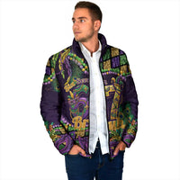 Six Seven Mardi Gras Padded Jacket 67 Carnival Mask Beads - Wonder Print Shop
