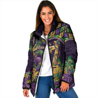 Six Seven Mardi Gras Padded Jacket 67 Carnival Mask Beads - Wonder Print Shop