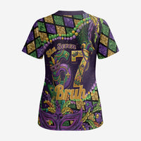 Six Seven Mardi Gras Scrub Top 67 Carnival Mask Beads - Wonder Print Shop