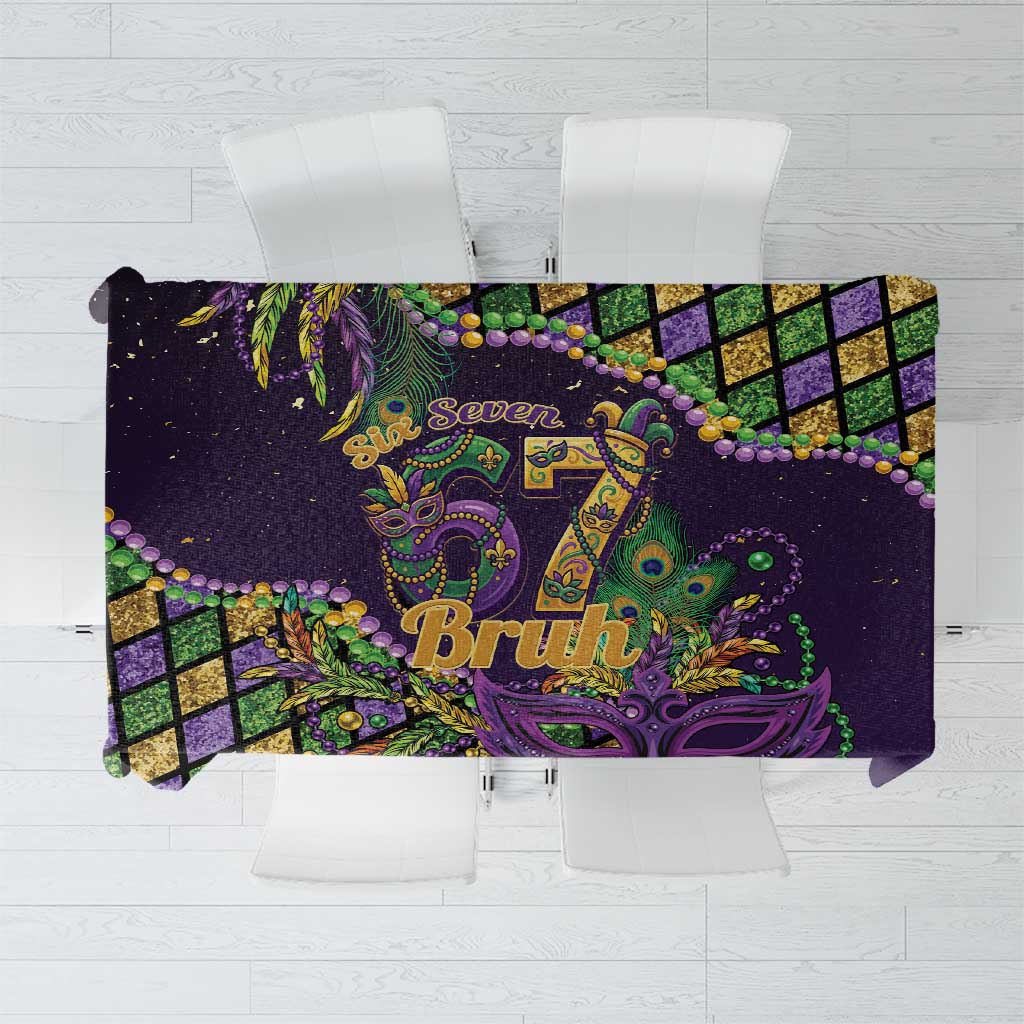 Six Seven Mardi Gras Tablecloth 67 Carnival Mask Beads - Wonder Print Shop