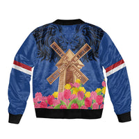 Netherlands Lion Bomber Jacket Tulip And Windmill