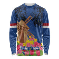 Netherlands Lion Long Sleeve Shirt Tulip And Windmill