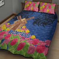 Netherlands Lion Quilt Bed Set Tulip And Windmill