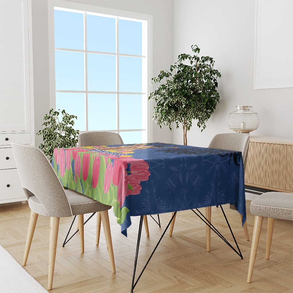 Netherlands Lion Tablecloth Tulip And Windmill