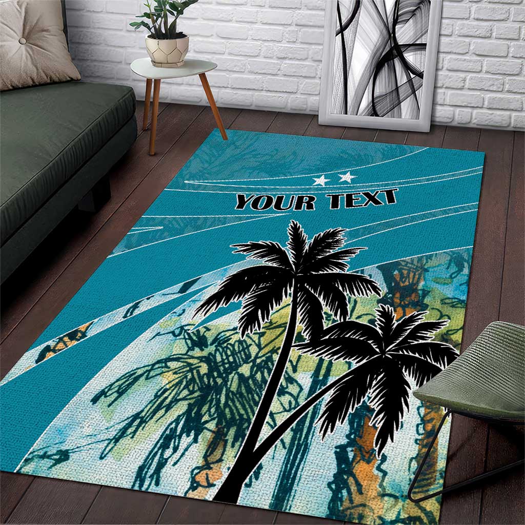 Personalized Saint Kitts and Nevis Coconut Palm Tree Area Rug - Wonder Print Shop