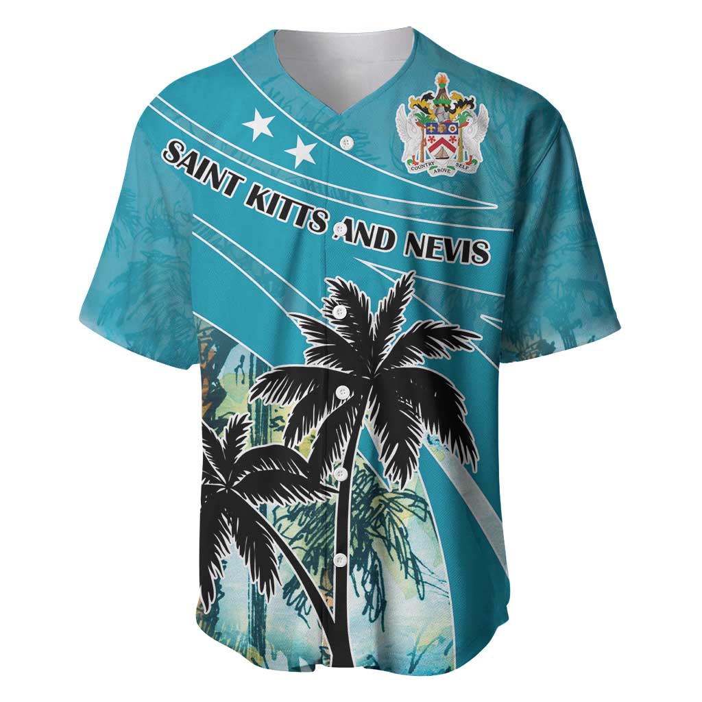 Personalized Saint Kitts and Nevis Coconut Palm Tree Baseball Jersey - Wonder Print Shop