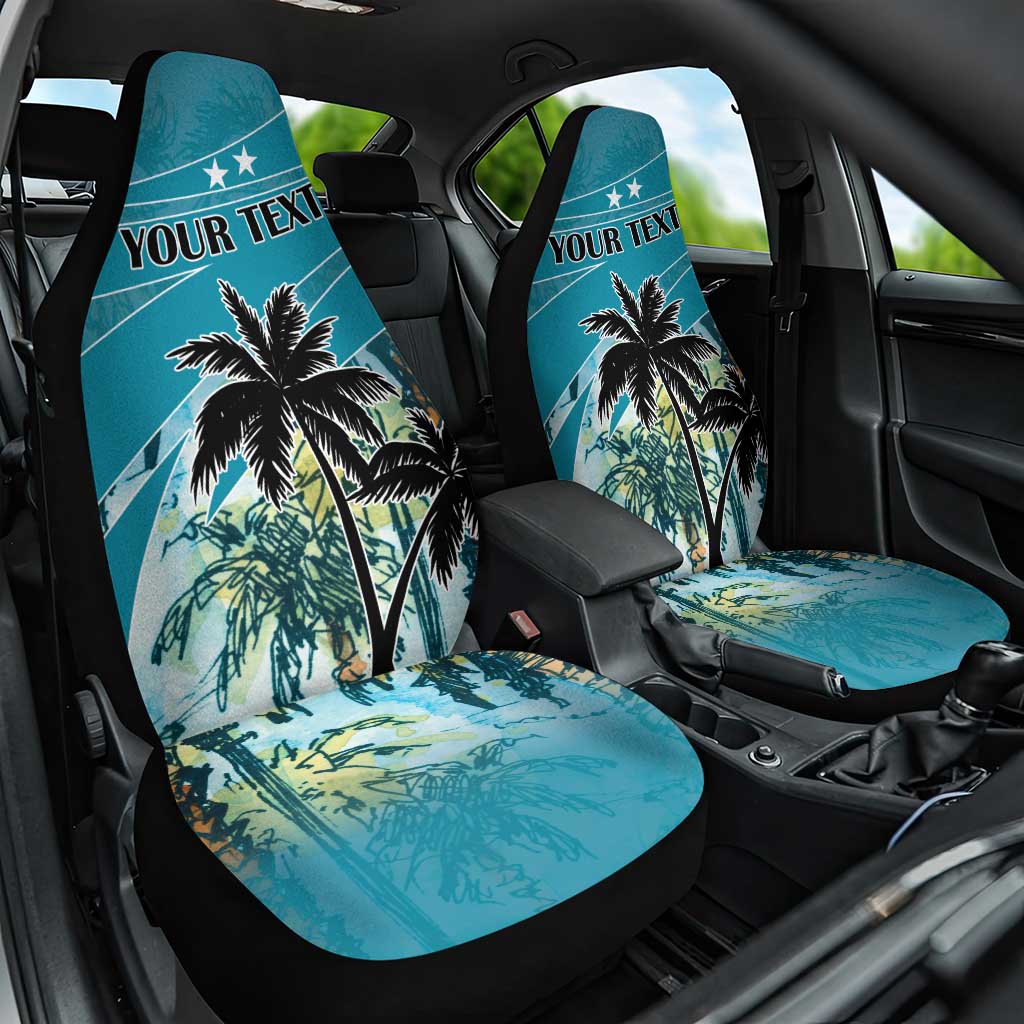 Personalized Saint Kitts and Nevis Coconut Palm Tree Car Seat Cover - Wonder Print Shop