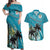 Personalized Saint Kitts and Nevis Coconut Palm Tree Couples Matching Off Shoulder Maxi Dress and Hawaiian Shirt - Wonder Print Shop