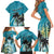 Personalized Saint Kitts and Nevis Coconut Palm Tree Family Matching Short Sleeve Bodycon Dress and Hawaiian Shirt - Wonder Print Shop