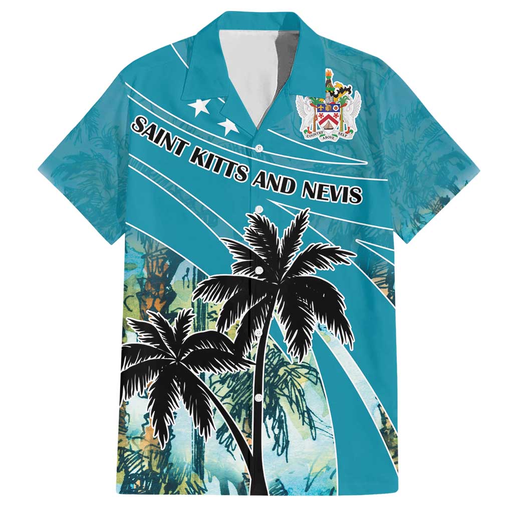 Personalized Saint Kitts and Nevis Coconut Palm Tree Hawaiian Shirt - Wonder Print Shop