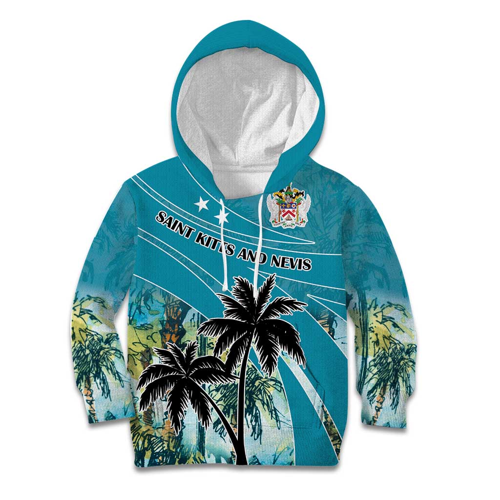 Personalized Saint Kitts and Nevis Coconut Palm Tree Kid Hoodie - Wonder Print Shop