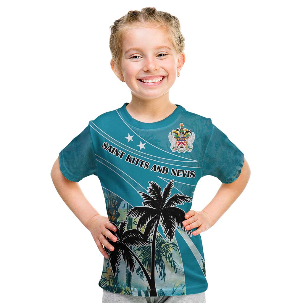 Personalized Saint Kitts and Nevis Coconut Palm Tree Kid T Shirt - Wonder Print Shop