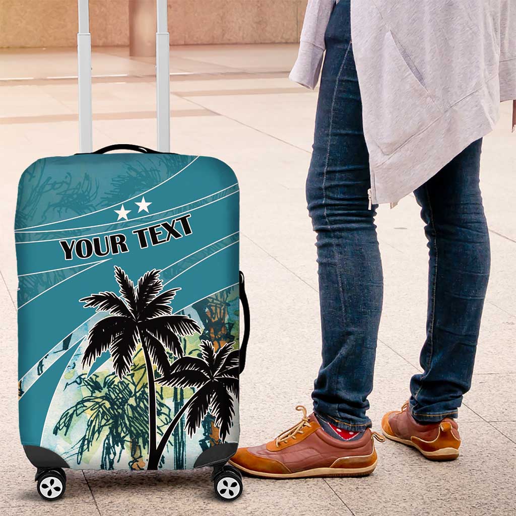 Personalized Saint Kitts and Nevis Coconut Palm Tree Luggage Cover - Wonder Print Shop