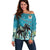 Personalized Saint Kitts and Nevis Coconut Palm Tree Off Shoulder Sweater - Wonder Print Shop