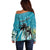 Personalized Saint Kitts and Nevis Coconut Palm Tree Off Shoulder Sweater - Wonder Print Shop