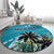 Personalized Saint Kitts and Nevis Coconut Palm Tree Round Carpet