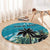 Personalized Saint Kitts and Nevis Coconut Palm Tree Round Carpet