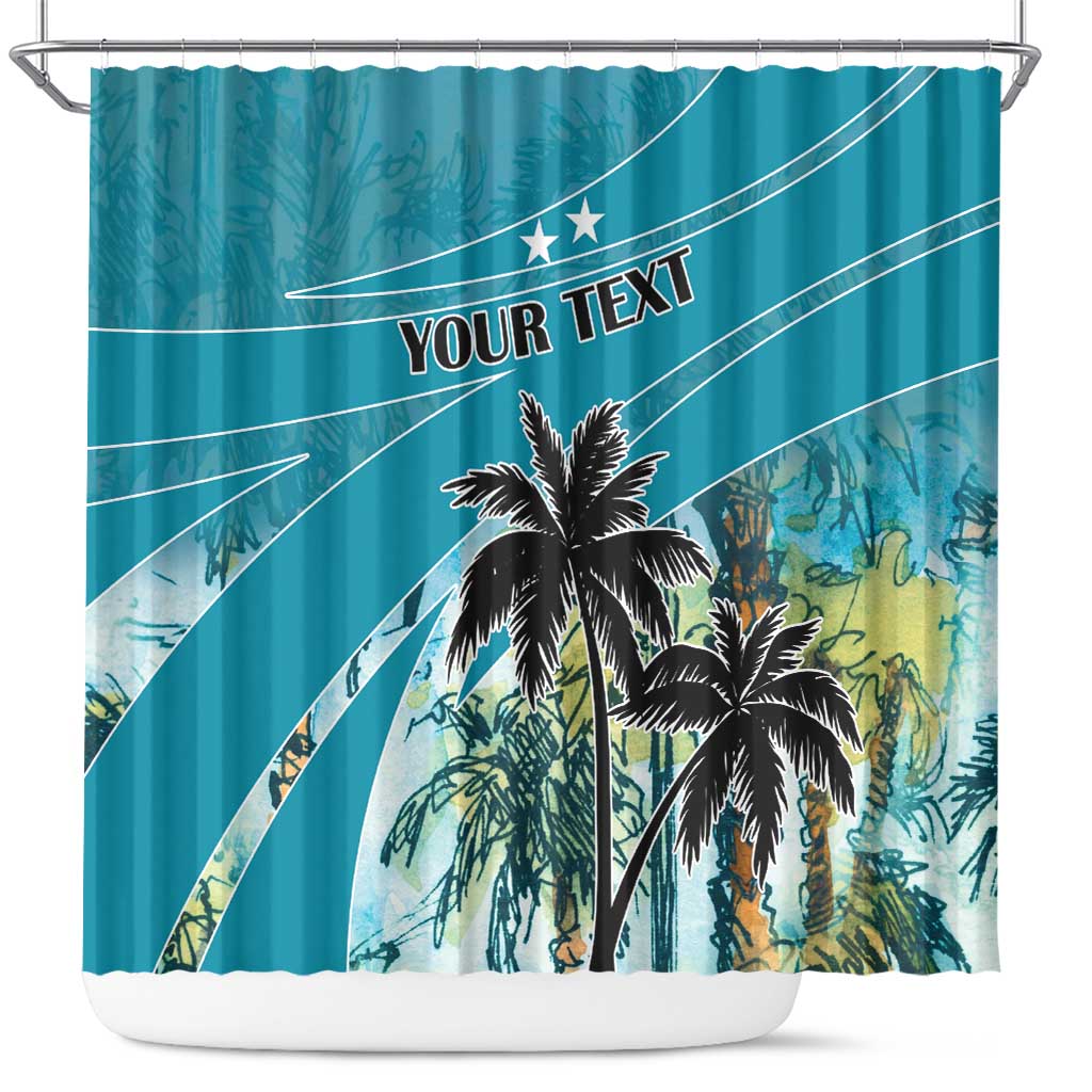 Personalized Saint Kitts and Nevis Coconut Palm Tree Shower Curtain