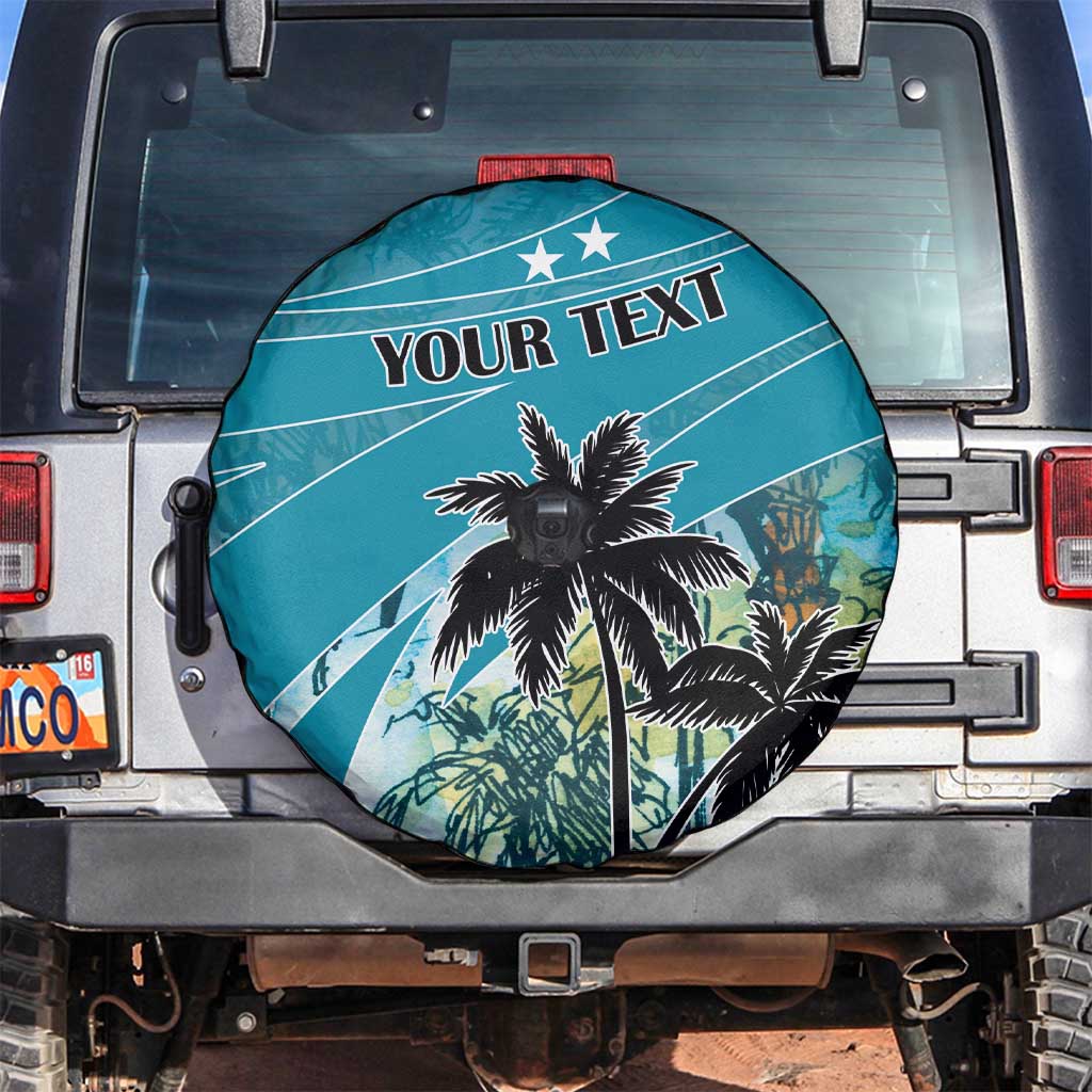 Personalized Saint Kitts and Nevis Coconut Palm Tree Spare Tire Cover - Wonder Print Shop