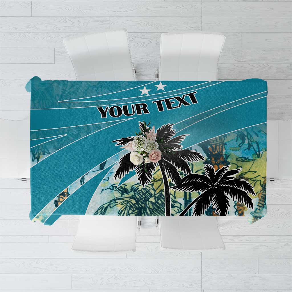 Personalized Saint Kitts and Nevis Coconut Palm Tree Tablecloth - Wonder Print Shop