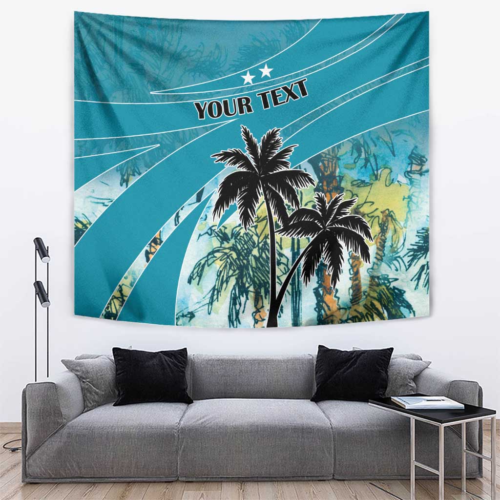 Personalized Saint Kitts and Nevis Coconut Palm Tree Tapestry