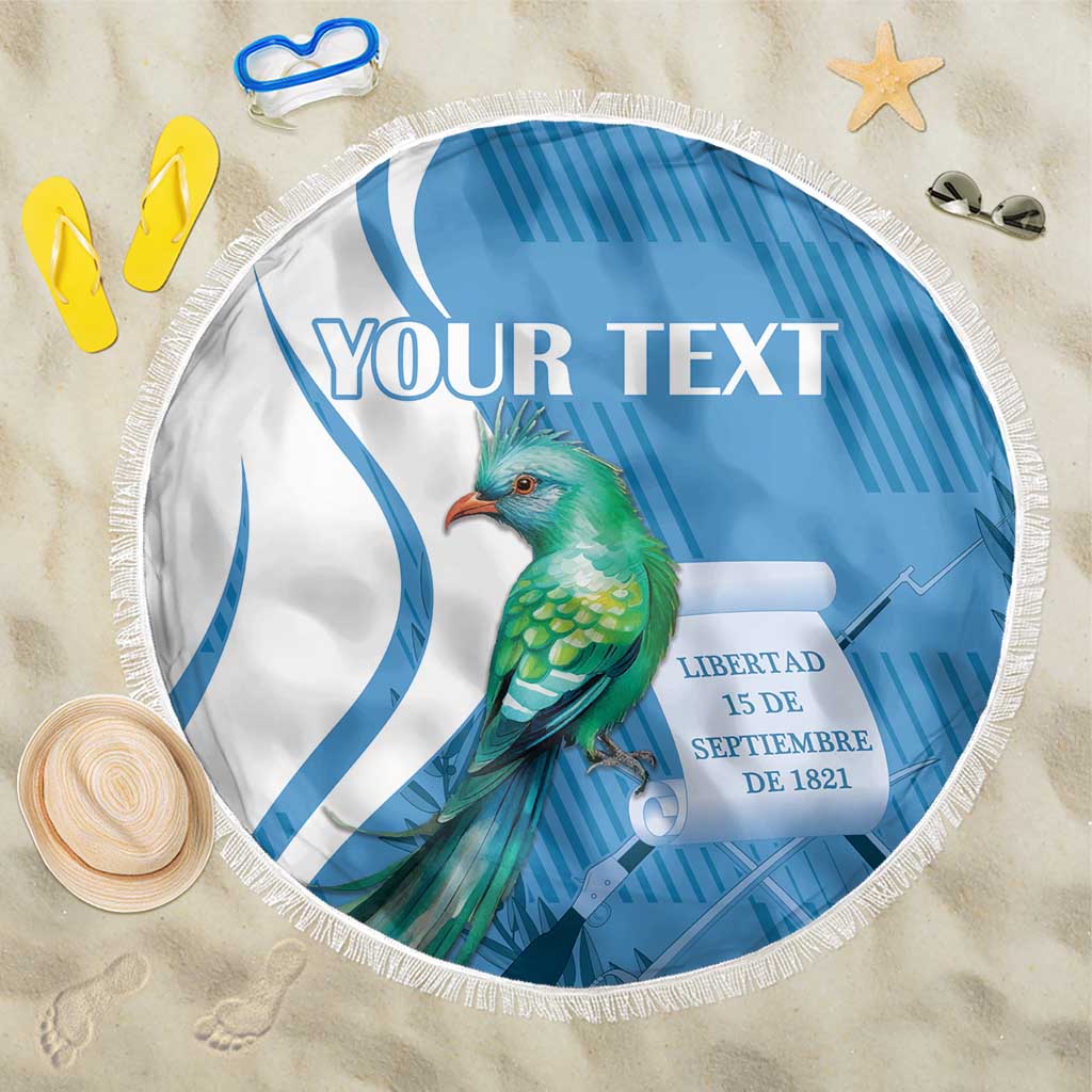 Personalized Guatemala Independence Day Beach Blanket Since 1821 With Quetzal Bird - Wonder Print Shop