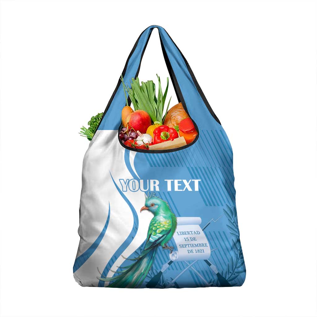 Personalized Guatemala Independence Day Grocery Bag Since 1821 With Quetzal Bird