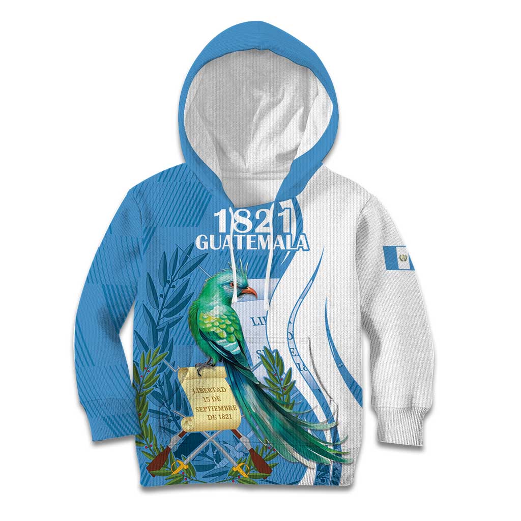 Personalized Guatemala Independence Day Kid Hoodie Since 1821 With Quetzal Bird - Wonder Print Shop