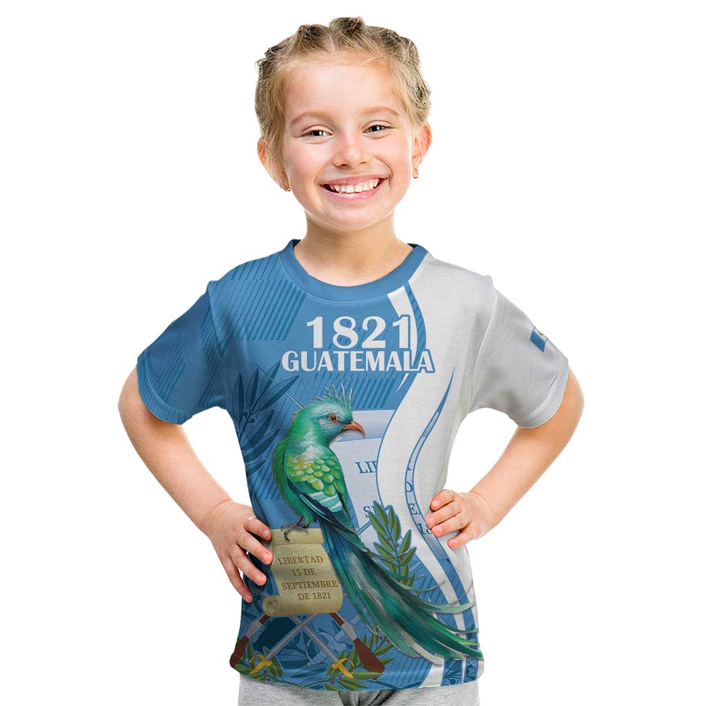 Personalized Guatemala Independence Day Kid T Shirt Since 1821 With Quetzal Bird - Wonder Print Shop