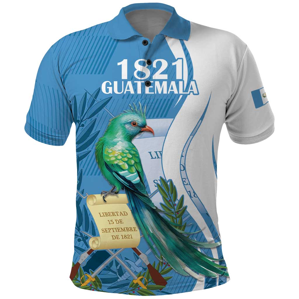 Personalized Guatemala Independence Day Polo Shirt Since 1821 With Quetzal Bird - Wonder Print Shop