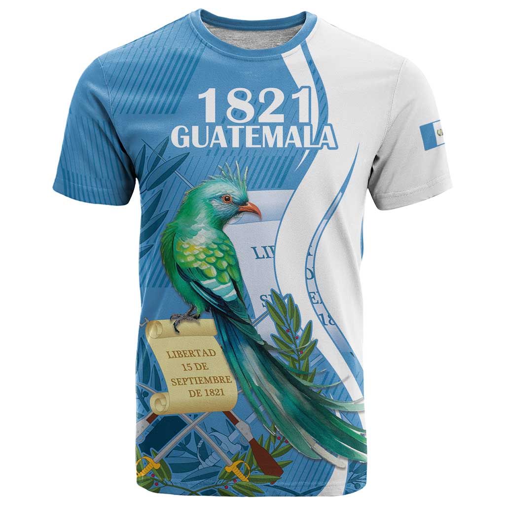 Personalized Guatemala Independence Day T Shirt Since 1821 With Quetzal Bird - Wonder Print Shop