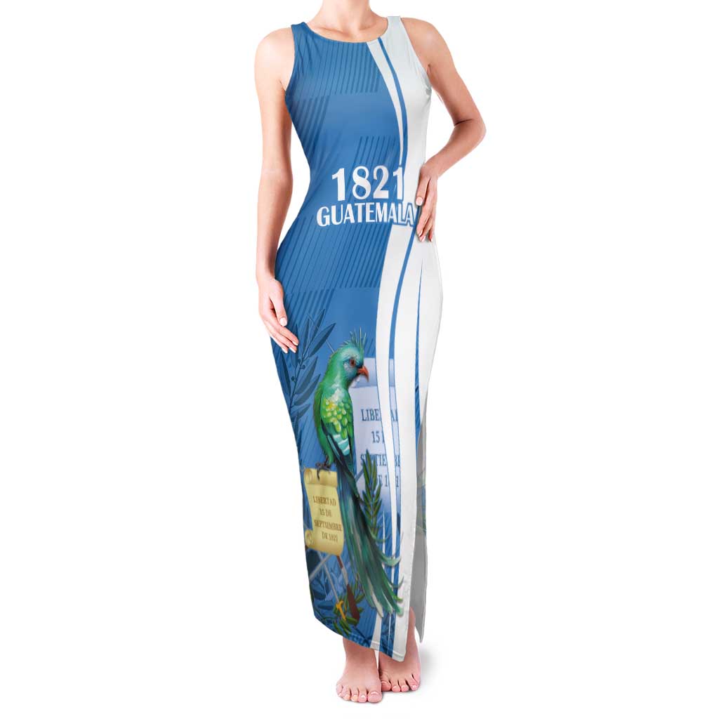 Personalized Guatemala Independence Day Tank Maxi Dress Since 1821 With Quetzal Bird - Wonder Print Shop