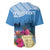 Personalized Guatemala Independence Day Baseball Jersey With Tropical Flower - Wonder Print Shop